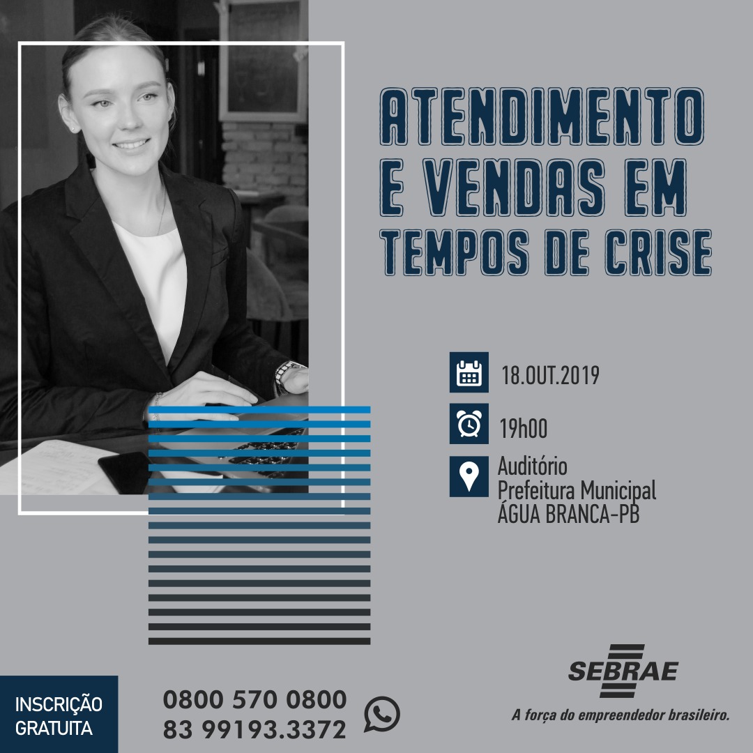 Leia mais sobre o artigo EM PARCERIA COM O SEBRAE, PREFEITURA DE ÁGUA BRANCA REALIZARÁ CURSO DE ATENDIMENTO E VENDAS EM TEMPO DE CRISE